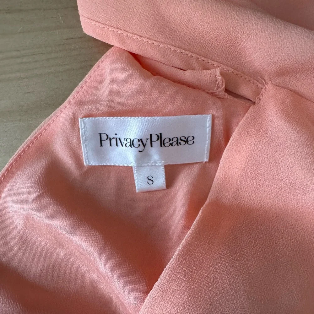 Privacy Please Peach Ruffle Sleeve Blouse - Picture 4 of 4